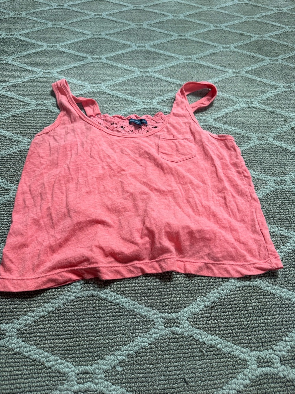 American Eagle Crochet-Trim Crop Top